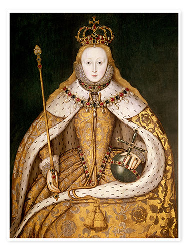 Poster La reine Elizabeth I en tenue de couronnement