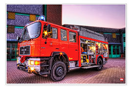 Poster  Fire brigade ladder truck - Markus Will