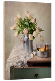 Tableau en bois  Nature morte aux tulipes - Nailia Schwarz