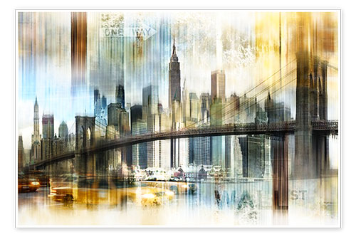 Poster Skyline New York Abstrakt Fraktal