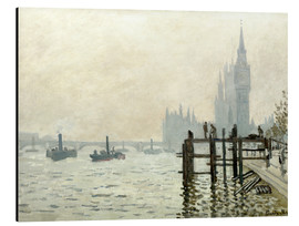 Tableau en aluminium  La Tamise à Westminster - Claude Monet