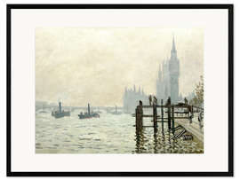 Impression artistique encadrée  La Tamise à Westminster - Claude Monet