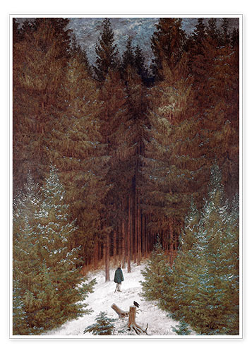 Poster Le Chasseur dans la forêt