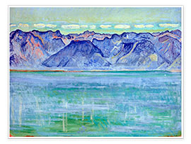 Poster Lac Léman avec vue sur la Savoyerberge