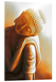 Tableau en verre acrylique  Bouddha se reposant - Christine Ganz