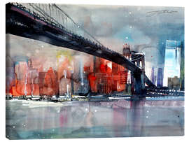 Tableau sur toile  New York, pont de Brooklyn IV - Johann Pickl