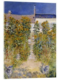 Tableau en verre acrylique  Le Jardin de Monet à Vétheuil - Claude Monet