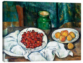 Tableau sur toile  Nature morte au plat de cerises - Paul Cézanne