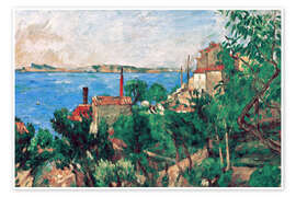 Poster  La mer à L'Estaque - Paul Cézanne