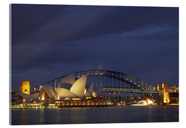 Tableau en verre acrylique  Opéra de Sydney et Harbour Bridge - David Wall