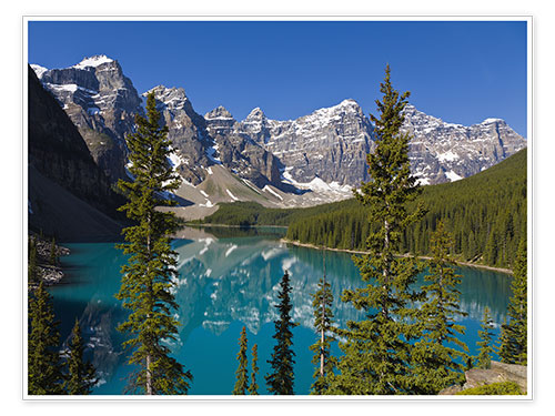 Poster Lac Moraine dans le parc national de Banff, Canada