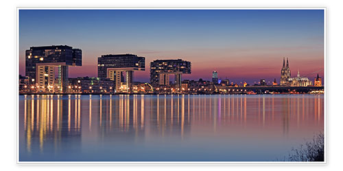 Poster Skyline de Cologne au coucher du soleil