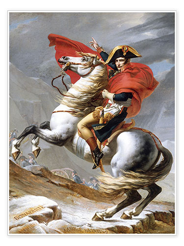 Poster Bonaparte franchissant le Grand-Saint-Bernard