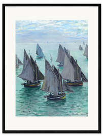 Impression artistique encadrée  Bateaux de pêche par temps calme - Claude Monet