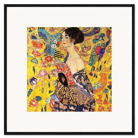 Impression artistique encadrée  La dame à l'éventail - Gustav Klimt