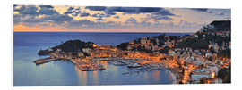 Tableau en PVC  Port Soller Mallorca at night - FineArt Panorama