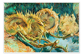 Poster  Quatre tournesols défraîchis - Vincent van Gogh