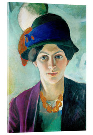 Tableau en verre acrylique  Élisabeth avec un chapeau - August Macke