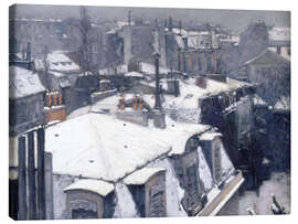 Tableau sur toile  Les toits enneigés - Gustave Caillebotte