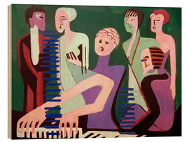 Tableau en bois  Chanteur au piano - Ernst Ludwig Kirchner