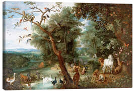 Tableau sur toile  Le jardin d'Éden avec Adam et Ève - Jan Brueghel d.Ä.
