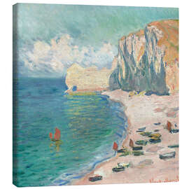 Tableau sur toile  Falaises et plage à Étretat - Claude Monet
