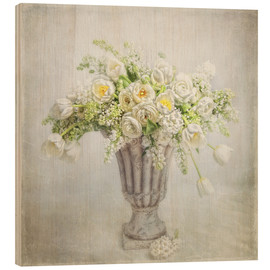 Tableau en bois  Bouquet de printemps - Lizzy Pe