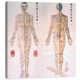 Tableau sur toile  Carte d'acupuncture d'un corps d'homme