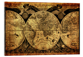 Tableau en verre acrylique  Monde 1630 - Michaels Antike Weltkarten