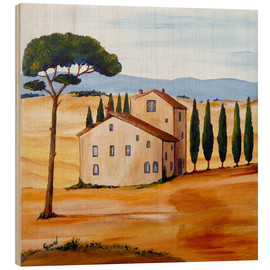 Tableau en bois  Toscane - Christine Huwer