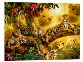 Tableau en verre acrylique  Jaguars dans la jungle - Jan Patrik Krasny