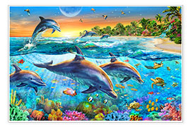 Poster  La baie des dauphins - Adrian Chesterman