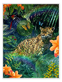 Poster  Jaguar dans la jungle - Alixandra Mullins