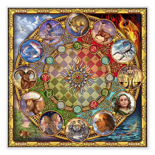 Poster Mandala zodiaque