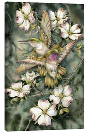 Tableau sur toile  Colibris et fleurs - Jody Bergsma