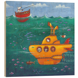 Tableau en bois  Yellow Submarine - Peter Adderley