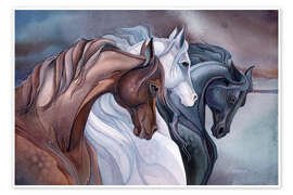 Poster Trois chevaux