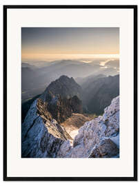 Impression artistique encadrée  Vue sur les Alpes depuis la Zugspitze - Andreas Wonisch