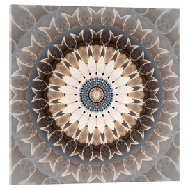 Tableau en verre acrylique  Mandala facilité - Christine Bässler