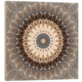 Tableau en bois  Mandala facilité - Christine Bässler
