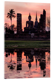Tableau en verre acrylique  Wat Mahathat au crépuscule - Matteo Colombo