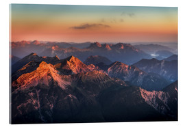 Tableau en verre acrylique  Vue sur les Alpes depuis le sommet de la Zugspitze - Andreas Wonisch