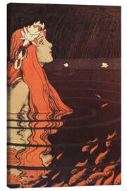 Tableau sur toile  Sirène dans une piscine avec des poissons rouges - Franz Hein