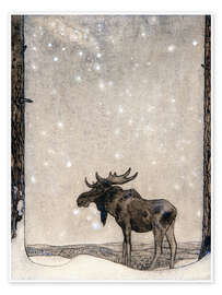 Poster  Élan dans la neige - John Bauer