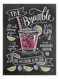 Poster  Recette du Bramble Cocktail (anglais) - Lily & Val