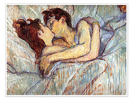 Poster  Dans le lit, le baiser - Henri de Toulouse-Lautrec