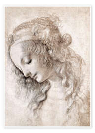 Poster  Esquisse de Marie Madeleine - Leonardo da Vinci