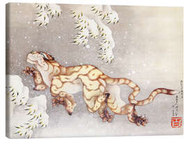 Tableau sur toile  Tigre dans un blizzard, époque d'Edo, 1849 - Katsushika Hokusai