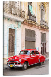 Tableau sur toile  Voiture ancienne rouge à La Havane - Lee Frost