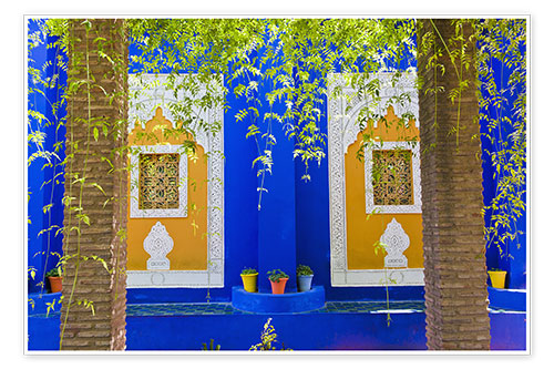 Poster Fenêtres Dans Le Jardin Majorelle à Marrakech